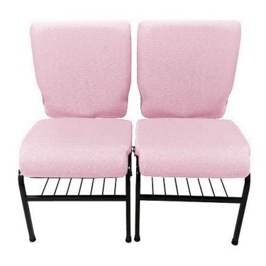 Imagem de 02 Cadeiras para Igrejas c/ Porta Biblía e Porta Cálice Rosa