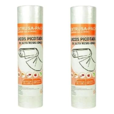 Imagem de 2 Bobinas Sacos Picotados 30x38cm Rolo Com 500 Unids Cada - Extrusapac