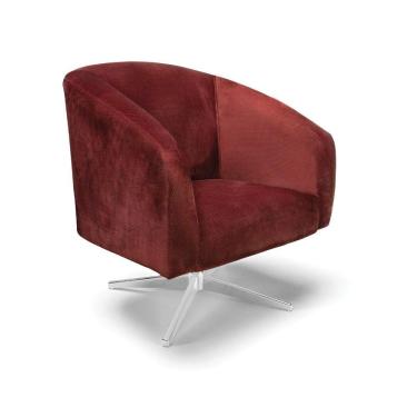 Imagem de Poltrona Decorativa Giratória Cromada Stella Veludo Text Marsala D03 - D'rossi
