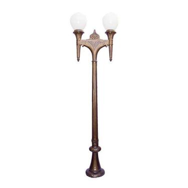 Imagem de Poste Colonial Firenze P/ Jardim De Alumínio 02 Globo 3,05M