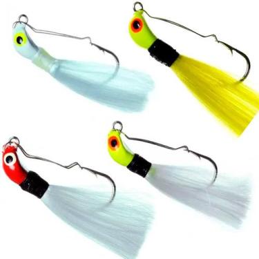 Imagem de Kit 4 Iscas Jig Lori M AntiEnrosco melhores cores Tucunarés (Xuxinha, 