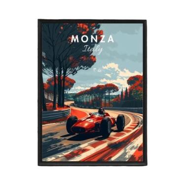 Imagem de Pôster Vintage Clássico De F1: Mapa De Pista De Carros De Corrida Em T