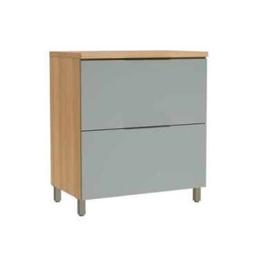 Imagem de Balcão de Cozinha com Tampo Marquesa 100% MDF 1 Porta 1 Gaveta Verde e