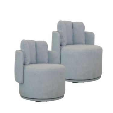 Imagem de Kit 2 Poltronas Meca com Pes de Base Giratoria Movellu Home