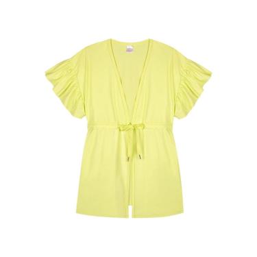 Imagem de Saída de Praia Verde em Malha com Proteção UV 50+ Kukiê-Feminino