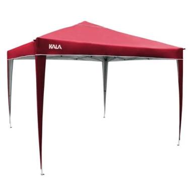 Imagem de Tenda Gazebo Dobrável 3x3m Com Pés Em Alumínio Vermelha Kala