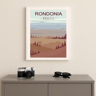 Imagem de Quadro Decorativo Rondônia - Brasil 33X24Cm Mold Preta Vidro - Quadros