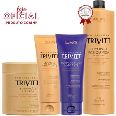 Imagem de Trivitt: Condicionador Matizante, Hidratação 500g, Leave-In 200ml e Sh