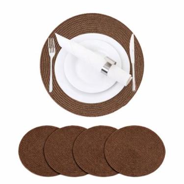 Imagem de Kit Jogo Americano Redondo Impermeável 38 cm Jantar 4 Peças - Bmax, Ma