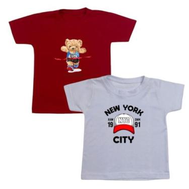 Imagem de Kit 2 Camiseta De Menino Estampada Verão Moda Blogueirinho Oferta - AK
