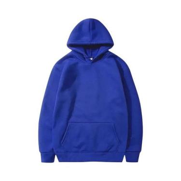 Imagem de Moletom Unissex Com Capuz, Manga Longa, Cor Sólida E Bolso Embutido Pa