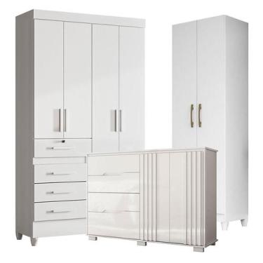 Imagem de Guarda Roupa Infantil Sobral com Cômoda Texas e Armário Multiuso New Í