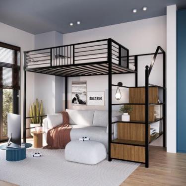 Imagem de Beliche Suspenso Morgan - Casal - Camas & Beliches, preto