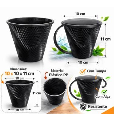 Imagem de Lixeira com Tampa para Sacola Plástica  Suporte Prático para Cozinha, 