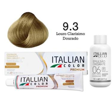 Imagem de Coloração 9.3 Louro Claríssimo Dourado Oxi 06 Volumes 90ml  Itallian C