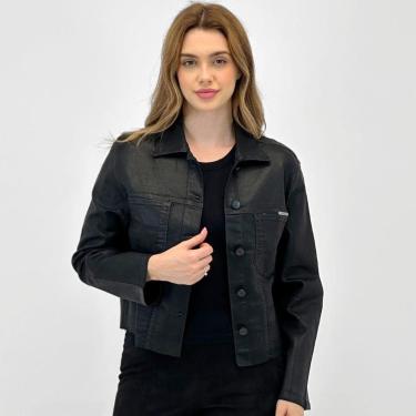 Imagem de Jaqueta Doce Trama Jeans Resinada Feminina-Feminino