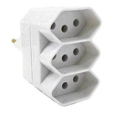 Imagem de Plugue 2p+t 3 Saídas 20a/250v Sobrepor Fame Branca -, 250V