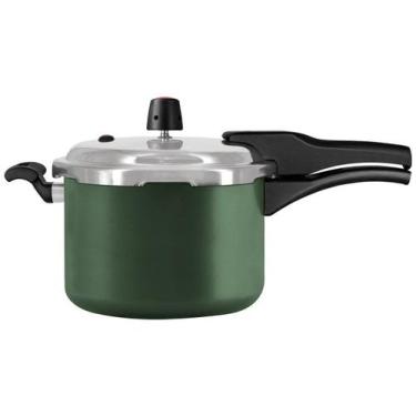 Imagem de Panela de Pressao Alumínio 4,5L Fechamento Externo Antiaderente Verde 