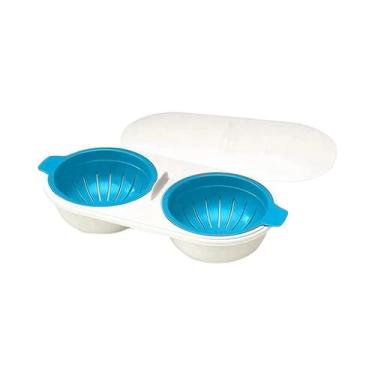 Imagem de Conjunto De Cozedor De Ovos Duplo Para Micro-ondas Com 2 Copos, Utensí