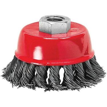 Imagem de Escova De Aço Fio Torcido Bézzer Para Lixadeira E Esmerilhadeira 75 Mm