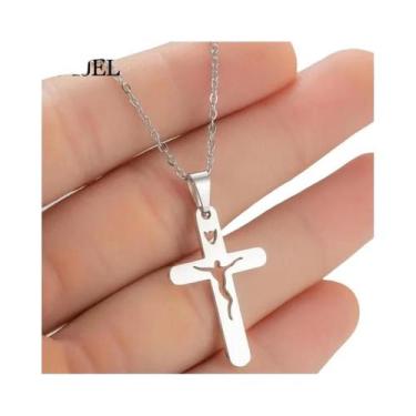 Imagem de Colar Unissex De Aço Inoxidável Com Pingente Cristão Letra Jesus Ichth