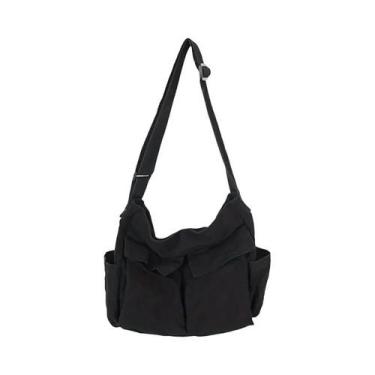 Imagem de Bolsa Crossbody Vintage de Lona para Mulheres e Adolescentes - Bolsa d