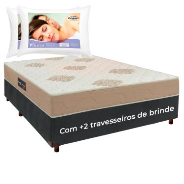 Imagem de Kit Cama Box + Colchão Casal Inova D33 + 2 Travesseiros Ortobom