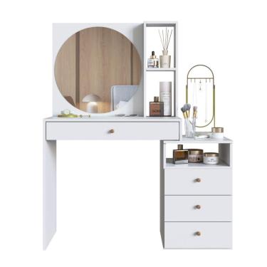 Imagem de Espelheira com 4 Gavetas e Nichos 136cm ProDecor Branco - ES2002