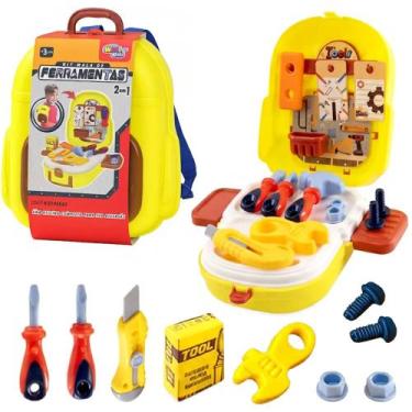 Imagem de Maleta Construtor 2 em 1 Kit Ferramentas e Mochila Brinquedo - WELLMIX