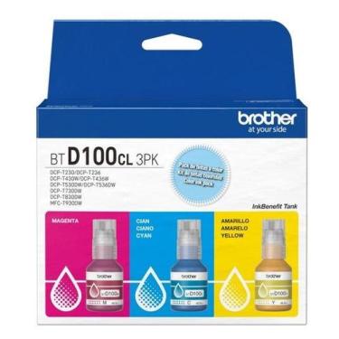 Imagem de Refil de Tinta Brother CIANO/MAGENTA/AMARELO KIT 3 BTD1003PK