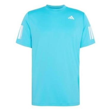 Imagem de Camiseta Adidas Club Tênis 3 Listras Azul Ciano Masculino-Masculino