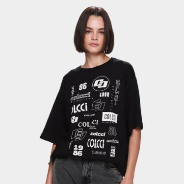 Imagem de Camiseta Colcci 1986 Casual Feminina, Preto, EP