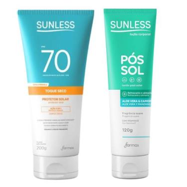 Imagem de Kit Sunless FPS70 200g + Pós-Sol Aloe e Camomila 120ml - FARMAX
