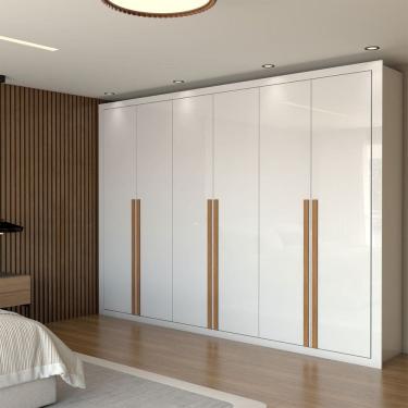 Imagem de Guarda-Roupa Casal Aura 6 Portas 6 Gavetas Branco - Panorama Móveis