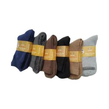 Imagem de Meias Masculinas De Inverno Quentes De Lã Merino E Pelo De Coelho, Gro