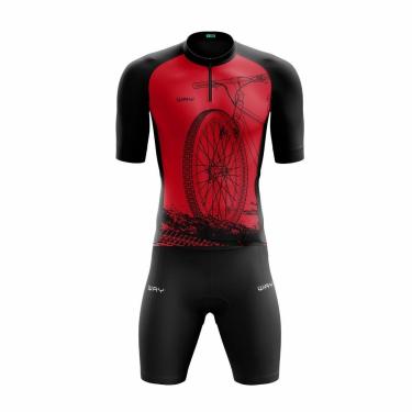 Imagem de Kit Roupa de Ciclismo Conjunto Camisa e Bermuda Masculina Gel-Masculino
