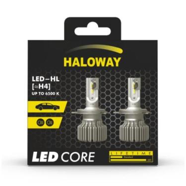 Imagem de Par Lâmpada Automotiva Haloway LED H4 HWC 12V 6500K