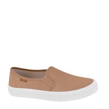 Imagem de Tênis Feminino Calce Fácil Slip-on Conforto Moleca 5840.100 - Nude - 3