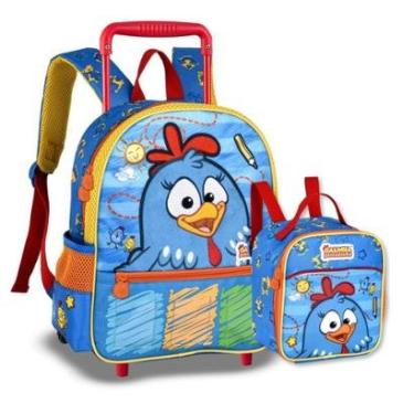 Imagem de Mochila Rodinhas e Lancheira Térmica Galinha Pintadinha-Unissex