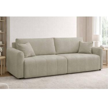 Imagem de Sofa 3 Lugares Retratil Reclinavel 230cm Linho Aveludado Ferrara Ferguile