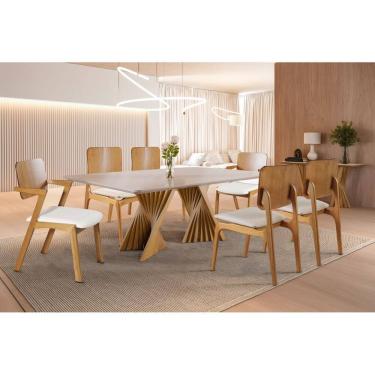 Imagem de Sala de Jantar Madeira Maciça 6 Cadeiras - Lótus - Harmonia