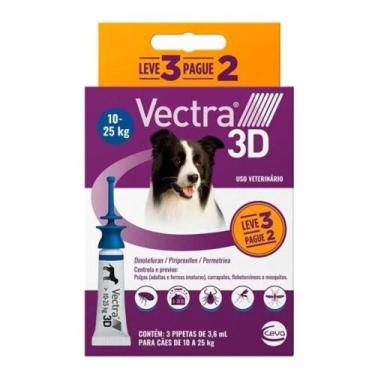 Imagem de Vectra 3D Antipulgas Para Cães de 10 a 25kg Leve 3 Pague 2 - Ceva
