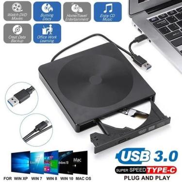 Imagem de Gravador Cd/dvd Externo Usb 3.0 Knup Usb/tipo-c Kp-le303 - Keedi
