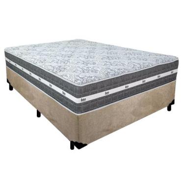 Imagem de Cama Box Casal Suede + Colchão Anjos Black Graphite Molas Ensacadas 13