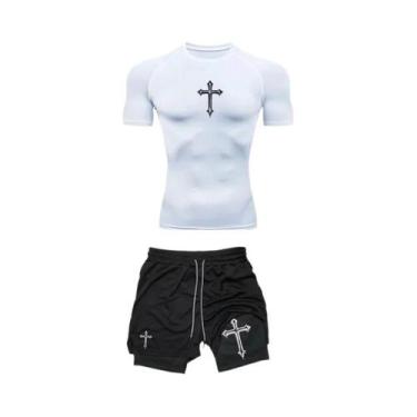 Imagem de Conjunto De Roupas De Compressão Para Corrida Masculina De Verão, T-sh