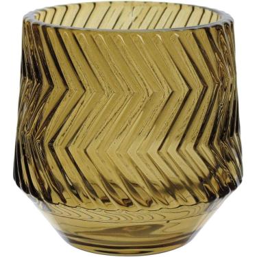 Imagem de CASTIÇAL DECORATIVO PORTA VELA HOME&CO VIDRO 8x8x8cm MARROM