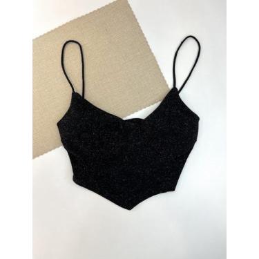 Imagem de Cropped Lurex Festa Michele Collection Ref. 3103, UN, Preto