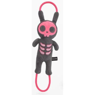Imagem de Brinquedo Interativo QMONSTER Puxa Corda Coelho Shock - Cinza e Rosa p