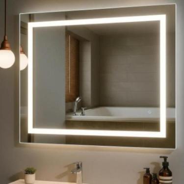 Imagem de Espelho Banheiro Led 3 cores 80x70 horizontal ou 70x80 vertical retang