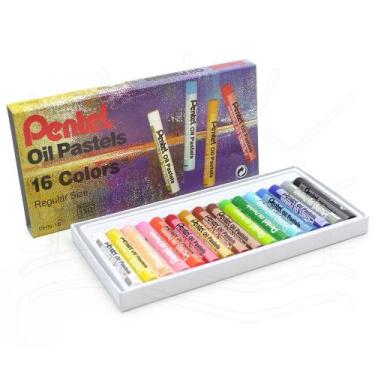 Imagem de Giz Pastel Oleoso para Desenhar Pentel - 16 Cores